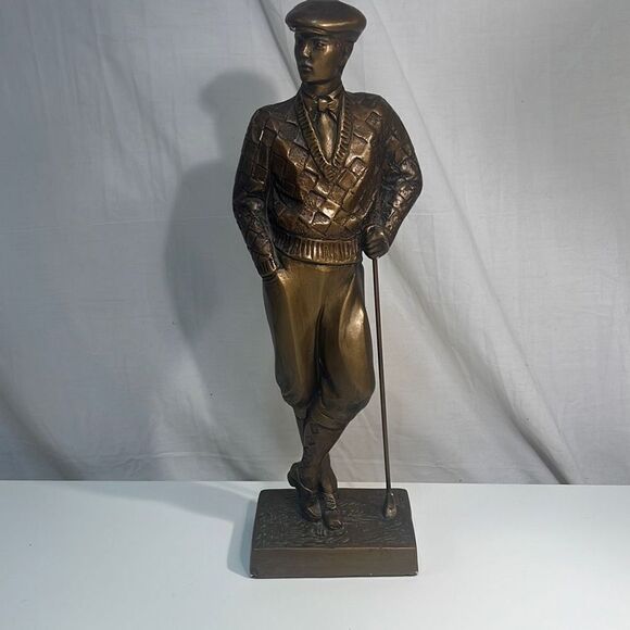 Bronze Golf Statue from era‎ of Bobby Jones Walter Hagen - Picture 1 of 6
